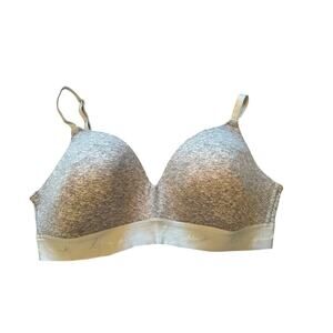 NWT PINK Gray/Pink Bra Soft Fabric Support Size 38C